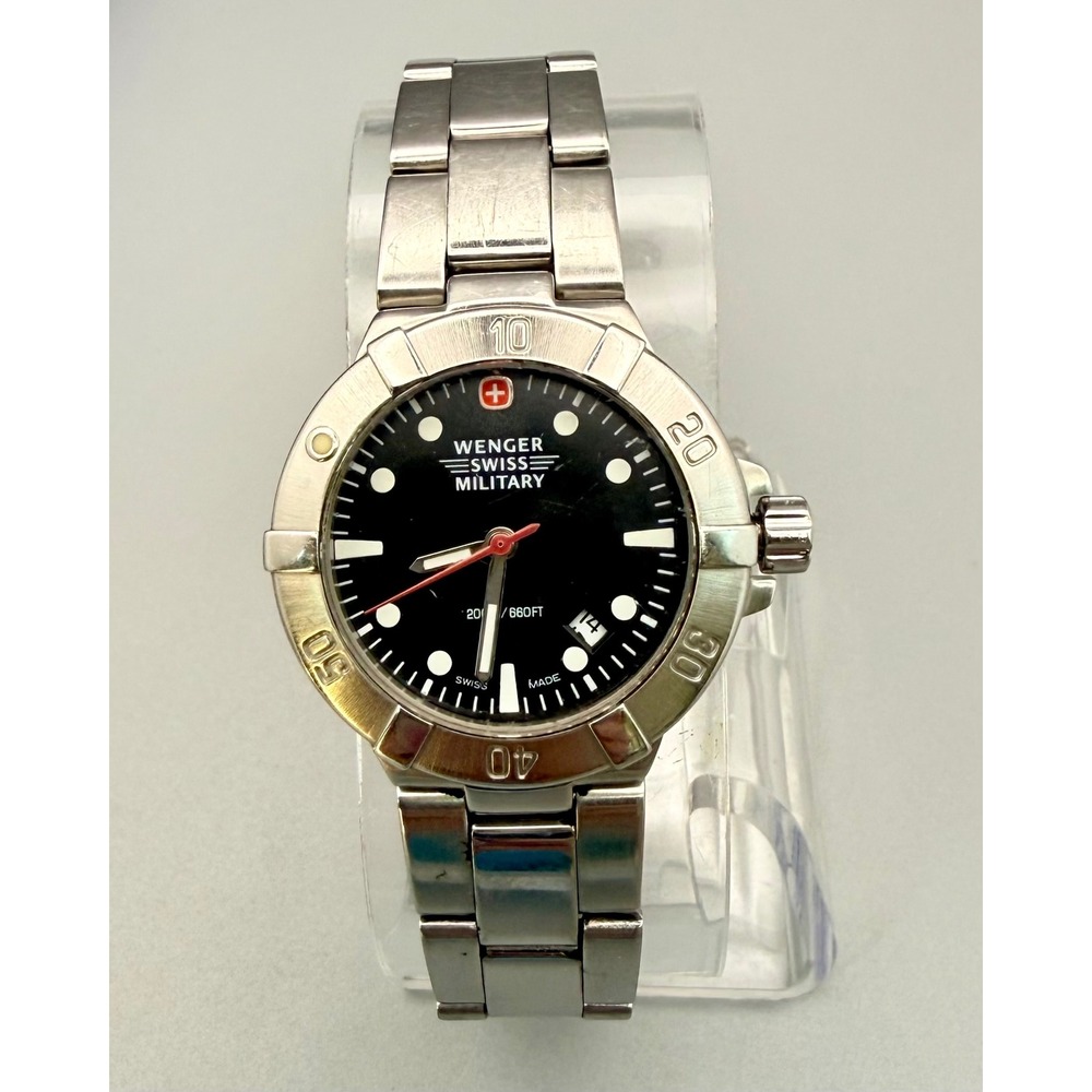 Wenger Swiss Military Women's 30mm Watch Black Dial 200M Stainless Steel (W1)